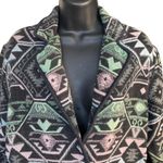 Vintage Aztec Pattern Jacket Size Small Southwest 100% Cotton Black Pink Green Photo 2
