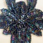 Karla Jordan Kollections FLORAL Sequin Beaded Appliqué Removable Adhesive VTG Black Photo 1