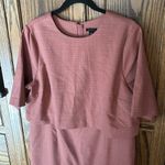 NWT Ann Taylor Elbow Sleeve Overlay Sheath‎ Dress Rose Pink Crosshatch Size 14 Photo 5