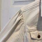 Chico's Jacket Women's Vanity 1 US 8 Medium White Ivory Puffy 3/4 Sleeve Denim Photo 4
