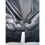 Paige NWT  Womans Argentina Blazer Tall Black Size 00 Faux Leather Photo 3