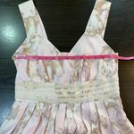 Sundance Pink Silk Floral Midi Dress Size 6 Lace Empire Waist Romantic Party Photo 4