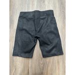 Free People  Womens Faux Suede Fitted Biker Shorts Size L XS Black Stretch‎ Photo 3