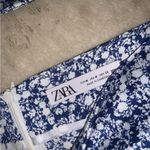 ZARA -  nwot blue floral satin top & skirt set  cutout boho summee classic party Photo 7