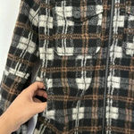 Avec Les Filles  Plaid Zip Front Jacket Black/Gray/Brown Plaid Sz M Photo 10