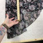 Vintage 90s Sz 8 Midi Skirt Asymmetric Sheer Cottagecore Floral Ruffle Fairycore Black Photo 10