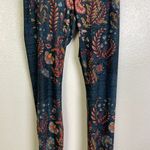 Yoga Democracy Leggings Small Womens Festival Denim Floral Multi Workout Gym 25" Blue Photo 3