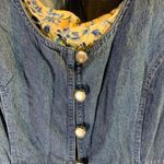 Vintage Floral and Denim Maxi Dress Size 10 Blue Photo 1