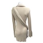 Free People NEW  Beige Long Sleeve Ribbed Knit Shawl Mini Sweater Dress Size XS Photo 1