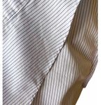 Liz Claiborne  Denim Blue Pinstripe Ruffle Front Sleeveless Blouse ~ Womens LARGE Photo 5