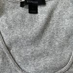 EXPRESS Vintage Scoop Neck Sparkle Tank Top Gray Ribbed Pullover Small Stretchy Photo 2