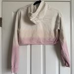 Pura Vida Pink and White Ombré Cropped Hoodie Feel Your Feelings size XS Photo 3