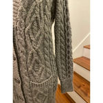 Zara Knit Chunky Cable Knit Wool Blend Gray Cardigan, S Photo 5