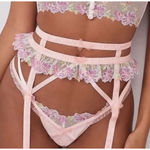 For Love & Lemons NWT  Sz S April Bloom Floral Cage Metallic Garter Belt Photo 1