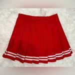 Forever 21 Red Skater Skirt with White Stripes Size S Photo 1