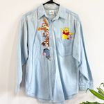 Disney The Store Vintage Embroidered Winnie the Pooh Chambray Button Down Photo 0