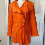 Etcetera  silk orange double breasted trench coat size‎ 6 fall halloween pumpkin Photo 0