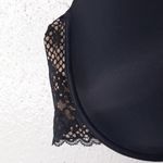 Adore Me  Bra 44G Underwire Padded Lace Trim Racer Back Front Hook in Black Photo 2