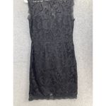 Sans Souci  Women's Dress Black Lace Sheath Size Medium Photo 13