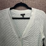 Talbots Womans Cardigan Size Medium Mint Green Cable Knit Soft Warm Cozy Preppy Photo 1