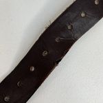 Vintage Garay Medium M Cowhide Brown Leather Belt Wide Design Gold Toned Buckle Photo 5