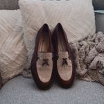 Etienne Aigner Vintage 1970 Burgundy Leather And Cream Loafers Photo 1