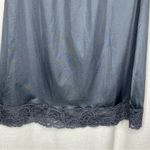 Vintage Ashley Taylor‎ Gray Mini Slip Anti Static Anti Cling Lace Hem Side Slit Size M Photo 1