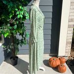 Ganni Green Printed Crepe Wrap Dress Photo 5