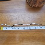 Freshwater Pearl Onyx Pink Crystal Bead Bracelet Photo 3