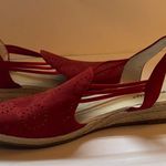 David Tate Zena Womens Red Narrow Suede Slip On Slingback Flats Shoes Size 8 Photo 7