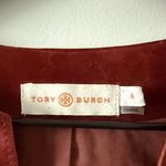 Tory Burch Suede Notch Neck Blouse in Cognac Brown Size 0 Photo 2