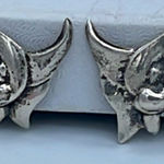 Vintage handmade sterling silver Cala Lily screwback earrings Photo 0