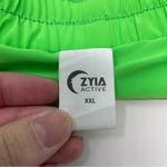 Zyia  Bright Neon Green Velocity Lined Athletic Shorts Photo 3
