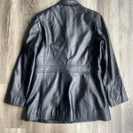 Vintage Black Leather Jacket Medium Womens Button Up‎ Buttery Soft 90s Y2K Lined Photo 6