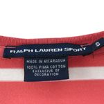 Ralph Lauren Vintage  Red & White Striped V-Neck Short Sleeve T-Shirt Top Small Photo 3