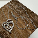 I Love You To The Moon And Back Double Heart Sterling Necklace Silver Photo 0