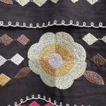 Etcetera  | Black Tiered Embroidered Floral Pencil  Skirt Women’s Size 4 Photo 5