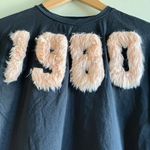 ZARA  TRF Black‎ '1980' Pink fur Crew Neck Tee Shirt Top Short Sleeve Womens Sz S Photo 5