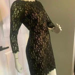 Eliza J  Dress Womens 4 Black Lace Overlay Knee Length Event Party Sheath #304 Photo 4