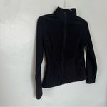 Exertek Fleece Zip Up Lightweight Fuzzy Sherpa Jacket Black Small Photo 1