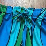 Julie Brown Blue and Green Paperbag Shorts Size S Photo 3