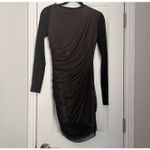 ZARA  Women’s Mixed Tulle Dress Small Black Mesh Overlay Long Sleeve Cocktail NWT Photo 9