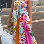 Farm Rio 💕💕 White Good Vibes Maxi Dress Floral Tropical Print XS NWT Photo 0