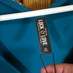 Lock & Love NWT Teal (Green/Blue) Wide Strap Tank Top. Pleats. Blue Size XL Photo 1