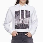 Calvin Klein NWT White Studded Semi Cropped Raw Hem Hoodie XL Photo 1