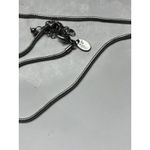 Lia Sophia Bayside Necklace Silver Blue Fiber Optic Stone Pendant Snake Chain Photo 3