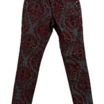 Volcom  Red and Gray Skinny Jeans with‎ Bold Pattern Photo 0