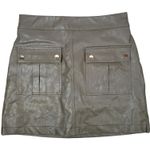 TRUTH by REPUBLIC Faux Leather Cargo Mini Skirt Moss Size 6 NWT Gray Photo 1