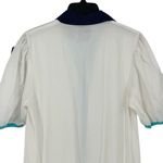 Addison Bay ISLE DRESS 100% Poplin Cotton White Blue Pipping Drop Waist Midi Sma Photo 6