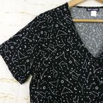 Hot Topic Constellation Tie Front Button Up Top Womens S Black Goth 90s Photo 3